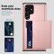 Schutzhülle für Samsung Galaxy S22 Ultra Grün Handyhülle Schutztasche Case Cover Tasche Transparent Smartphone Bumper (Kartensteckplatz-Kreditkarte-Geldscheine)