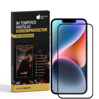 2x 9H Panzerglas für iPhone 14 Plus FULL COVER Displayschutz Panzerfolie Schutzfolie Hartglas Schutzglas Displayglas Tempered Glasfolie Sicherheitsglas Echtglas