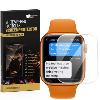 6x 9H Panzerglas für Apple Watch 7/ 8 45mm FULL CURVED Displayschutz Panzerfolie Schutzfolie Hartglas Schutzglas Displayglas Tempered Glasfolie Sicherheitsglas Echtglas