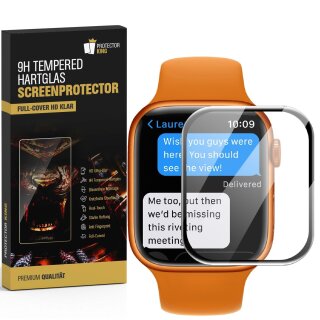 3x 9H Panzerglas für Apple Watch 7/ 8 45mm FULL CURVED Displayschutz Panzerfolie Schutzfolie Hartglas Schutzglas Displayglas Tempered Glasfolie Sicherheitsglas Echtglas