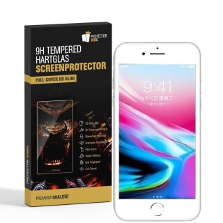 3x 9H Hartglasfolie für iPhone 8 Plus FULL COVER 3D Panzerfolie Displayfolie WS
