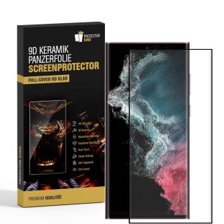 3x 9D Keramik-Glass für Samsung Galaxy S23 Ultra FULL COVER 3D KLAR Panzerfolie Displayschutz Schutzfolie Ceramic Screen-Protector