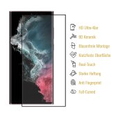 4x 9D Keramik-Glass für Samsung Galaxy S23 Ultra FULL COVER 3D KLAR Panzerfolie Displayschutz Schutzfolie Ceramic Screen-Protector