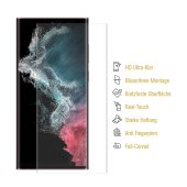 2x 9H Nano-Glass für Samsung Galaxy S23 Ultra FULL CURVED 3D KLAR Anti-Shock Anti-Bruch Anti-Stoß Anti-Schmutz Panzernanoglas Displayschutz Schutzfolie Panzerfolie Panzerglas Screen-Protector