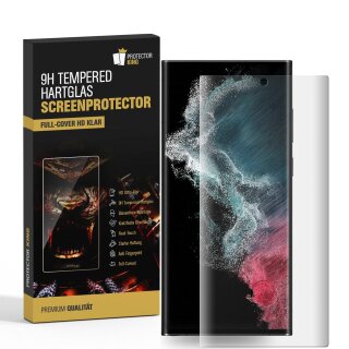 1x 9H Panzerglas für Samsung Galaxy S22 Ultra FULL CURVED Displayschutz Panzerfolie Schutzfolie Schutzglas DisplayglasHartglas echtes Tempered Sicherheitsglas Glasfolie