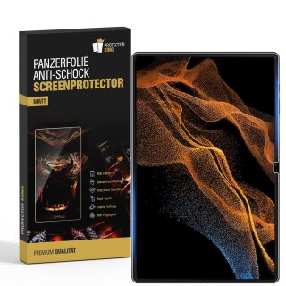4x Panzerfolie für Samsung Galaxy Tab S8 Ultra ANTI-SHOCK Displayschutz Schutzfolie MATT /ENTSPIEGELT/ ANTI-REFLEX/ ANTI-KRATZ/ ANTI-STOß/ ANTI-BRUCH/ ANTI SPLITTER