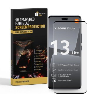 2x 9H Panzerglas für Xiaomi 13 Lite FULL CURVED Displayschutz Panzerfolie Schutzfolie Schutzglas DisplayglasHartglas echtes Tempered Sicherheitsglas Glasfolie