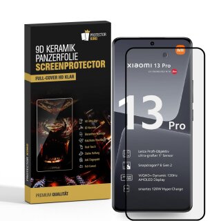 4x 9D Keramik-Glass für Xiaomi 13 Pro FULL COVER 3D KLAR Panzerfolie Displayschutz Schutzfolie Ceramic Screen-Protector