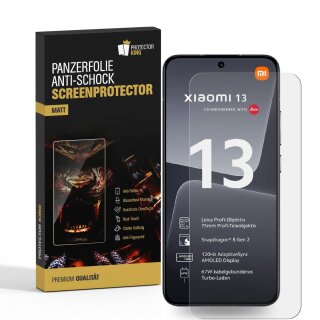 6x Panzerfolie für Xiaomi 13 MATT Displayschutz Schutzfolie Entspiegelt ANTI-SHOCK/ ANTI-KRATZ/ ANTI-BRUCH/ ANTI-SCHMUTZ