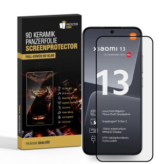 3x 9D Keramik-Glass für Xiaomi 13 FULL COVER 3D KLAR Panzerfolie Displayschutz Schutzfolie Ceramic Screen-Protector