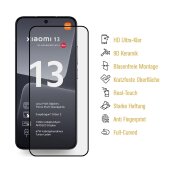 6x 9D Keramik-Glass für Xiaomi 13 FULL COVER 3D KLAR Panzerfolie Displayschutz Schutzfolie Ceramic Screen-Protector