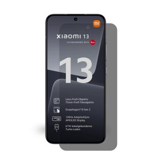 2x Blickschutz 9H Panzerhartglas Xiaomi 13 ANTI-SPY Privacy Displayschutz Panzerfolie Schutzfolie Schutzglas ECHTES TEMPERED Panzerglas