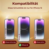 4x 9H Panzerglas für iPhone 15 HD KLAR echtes Tempered Glass Panzerfolie Displayschutz Schutzglas Hartglas Schutzfolie Screen-Protector