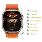 4x 9D Keramik-Glass für Apple Watch Ultra 49mm 3D KLAR Panzerfolie Displayschutz Schutzfolie Ceramic Screen-Protector