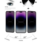 3x Blickschutz 9H Panzerhartglas für iPhone 15 Pro Max ANTI-SPIONAGE ANTI-SPY PRIVACY Displayschutz Schutzglas Panzerfolie Schutzfolie Displayglas Echtglas Tempered Panzerglas