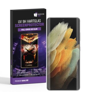 3x 9H Panzerglas für Samsung Galaxy S21 Ultra Full-Screen HD klar UV-Liquid Tempered Hartglas Displayschutz Schutzglas Screen-Protector