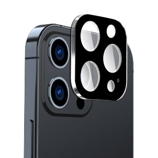 2x Kamera 9H Panzerhartglas für iPhone 13 Pro 3D KLAR Schwarzes ECHTES TEMPERED Panzerglas Kameraglas Kamerhartglas Kameraschutzglas Schutzglas Schutzfolie Panzerfolie