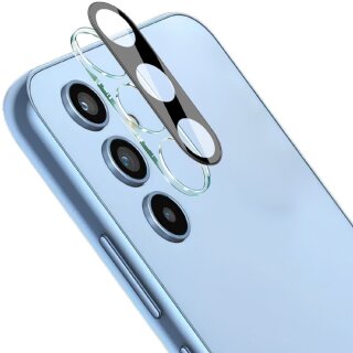 6x Kamera 9H Panzerhartglas für Samsung Galaxy S23 FE 3D KLAR Schwarzes ECHTES TEMPERED Panzerglas Kameraglas Kamerhartglas Kameraschutzglas Schutzglas Schutzfolie Panzerfolie