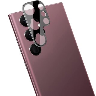 1x Kamera 9H Panzerhartglas für Samsung Galaxy S23 Ultra 3D KLAR Schwarzes ECHTES TEMPERED Panzerglas Kameraglas Kamerhartglas Kameraschutzglas Schutzglas Schutzfolie Panzerfolie