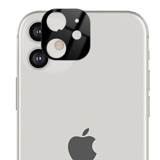 4x Kamera 9H Panzerhartglas für iPhone 12 Mini 3D KLAR Schwarzes ECHTES TEMPERED Panzerglas Kameraglas Kamerhartglas Kameraschutzglas Schutzglas Schutzfolie Panzerfolie
