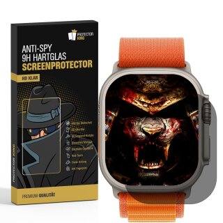 5x ANTI-SPY 9H Panzerglas für Apple Watch Ultra 49 mm PRIVACY echtes Tempered Panzerhartglas Displayschutz Schutzglas Schutzfolie Panzerfolie Screen-Protector