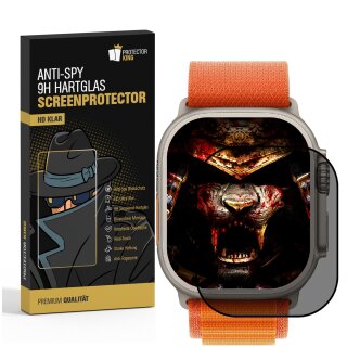 4x Blickschutz 9H Panzerhartglas für Apple Watch Ultra 49mm ANTI-SPY PRIVACY echtes Tempered Panzerglas Displayschutz Schutzglas Schutzfolie Screen-Protector