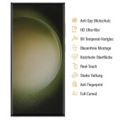 3x Blickschutz 9H Panzerhartglas für Samsung Galaxy S23 Ultra FULL CURVED ANTI-SPION Privacy Displayschutz Panzerfolie Schutzfolie Schutzglas echtes Tempered Panzerglas Screen Protector