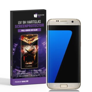 4x UV-Liquid 9H Panzerglas für Samsung Galaxy S7 Edge 3D KLAR echtes Tempered Panzerhartglas Schutzglas Displayschutz Panzerfolie Schutzfolie Screen Protector