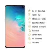 3x Blickschutz 9H Panzerhartglas für Samsung Galaxy S10 FULL CURVED ANTI-SPY Privacy Displayschutz Panzerfolie Schutzfolie Schutzglas echtes Tempered Panzerglas Screen Protector