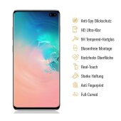 3x Blickschutz 9H Panzerhartglas für Samsung Galaxy S10 Plus FULL CURVED ANTI-SPY Privacy Displayschutz Panzerfolie Schutzfolie Schutzglas echtes Tempered Panzerglas Screen Protector