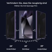1x Blickschutz 9H Panzerglas für Samsung Galaxy S24 Ultra Anti-Spy Tempered Glass Schutzglas Displayschutz Schutzfolie Screen-Protector