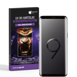 4x UV-Liquid 9H Panzerglas für Samsung Galaxy S9 3D KLAR echtes Tempered Panzerhartglas Schutzglas Displayschutz Panzerfolie Schutzfolie Screen Protector