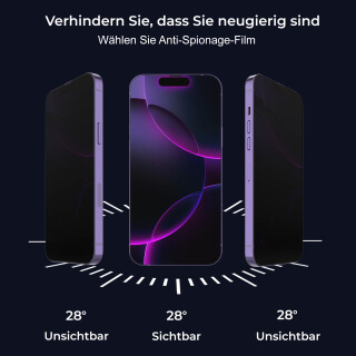 3x Blickschutz 9H Panzerglas für iPhone 11 Full-Screen HD klar Anti-Spy Tempered Glass Schutzglas Displayschutz Schutzfolie Screen-Protector
