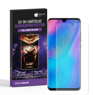 5x UV-Liquid 9H Panzerglas für Huawei P30 3D KLAR echtes Tempered Panzerhartglas Schutzglas Displayschutz Panzerfolie Schutzfolie Screen Protector