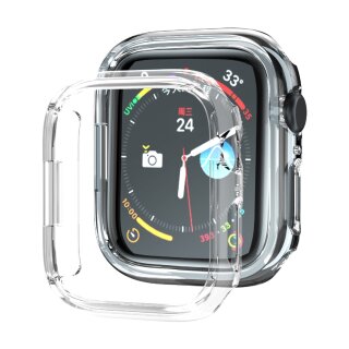 Schutzhülle für Apple Watch 7/ 8/ 9 45 mm Smartwatch Display Schutz Hülle Case Cover Tasche Transparent Uhr Bumper ANTI-SHOCK/ ANTI-STOß