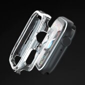 Schutzhülle für Apple Watch 7/ 8/ 9 45 mm Smartwatch Display Schutz Hülle Case Cover Tasche Transparent Uhr Bumper ANTI-SHOCK/ ANTI-STOß
