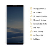 4x 9H Panzerglas für Samsung Galaxy Note 9 FULL CURVED ANTI-SPY Privacy Displayschutz Panzerfolie Schutzfolie Hartglas Schutzglas Displayglas Tempered Glasfolie Sicherheitsglas Echtglas