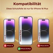 4x 9H Panzerglas für iPhone 16 Plus HD KLAR echtes Tempered Glass Panzerfolie Displayschutz Schutzglas Hartglas Schutzfolie Screen-Protector
