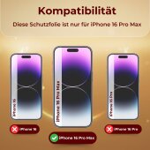 4x 9H Panzerglas für iPhone 16 Pro Max HD KLAR...