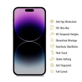 3x Anti-Spy 9H Panzerglas für iPhone 16 Blickschutz Privacy echtes Tempered Glass Panzerfolie Displayschutz Schutzfolie Schutzglas Screen Protector
