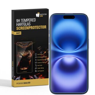 5x 9H Panzerglas für iPhone 16 matt Anti-Reflex entspiegelt echtes Tempered Glass Panzerfolie Displayschutz Schutzglas Schutzfolie Screen-Protector
