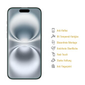 1x 9H Panzerglas für iPhone 16 Plus matt Anti-Reflex entspiegelt echtes Tempered Glass Panzerfolie Displayschutz Schutzglas Schutzfolie Screen-Protector