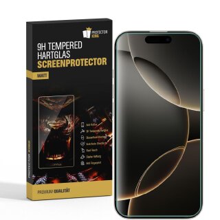 3x 9H Panzerglas für iPhone 16 Pro matt Anti-Reflex entspiegelt echtes Tempered Glass Panzerfolie Displayschutz Schutzglas Schutzfolie Screen-Protector