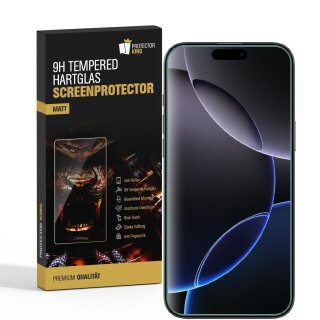 3x 9H Panzerglas für iPhone 16 Pro Max matt Anti-Reflex entspiegelt echtes Tempered Glass Panzerfolie Displayschutz Schutzglas Schutzfolie Screen-Protector