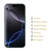 6x 9H Panzerglas für iPhone 16 Pro Max matt Anti-Reflex entspiegelt echtes Tempered Glass Panzerfolie Displayschutz Schutzglas Schutzfolie Screen-Protector