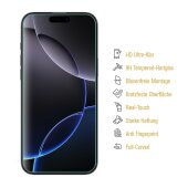 2x 9H Panzerglas für iPhone 16 Pro Max 3D A++ KLAR EXTREM HART echtes Tempered Glass Panzerfolie Displayschutz Schutzglas Hartglas Schutzfolie Screen-Protector