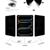 2x Anti-Spy 9H Panzerglas für iPad Pro 13 2024 Blickschutz Privacy echtes Tempered Glass Displayglas Schutzglas Displayschutz Schutzfolie Screen-Protector