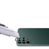 1x 9H Kameraschutzglas für Samsung Galaxy S24 FE 3D KLAR Schwarzes ECHTES TEMPERED Panzerglas Kameraglas Kamerhartglas Kameraschutzglas Schutzglas Schutzfolie Panzerfolie