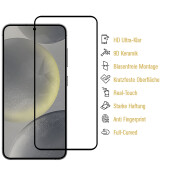 1x Keramik-Glass für Samsung Galaxy S25 FULL COVER HD KLAR Displayschutz Schutzglas Schutzfolie Panzerfolie Screen-Protector