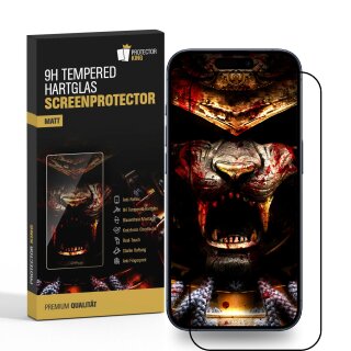 2x 9H Panzerglas für iPhone 14 Pro FULL COVER matt Anti-Reflex entspiegelt echtes Tempered Glass Panzerfolie Displayschutz Schutzglas Hartglas Schutzfolie Screen-Protector